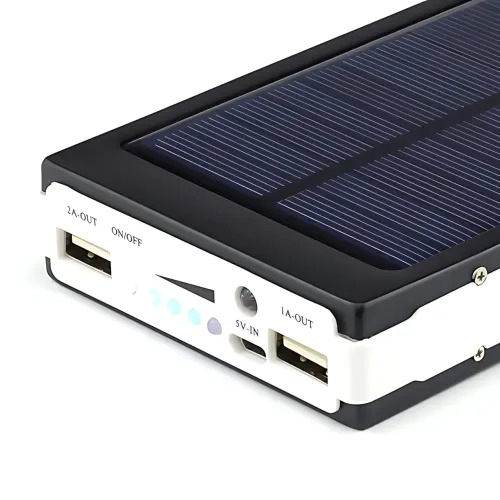 Solar Power Bank 9000 mAh, портативное зарядное устройство с фонариком, зарядка USB и от солнца - фото 6