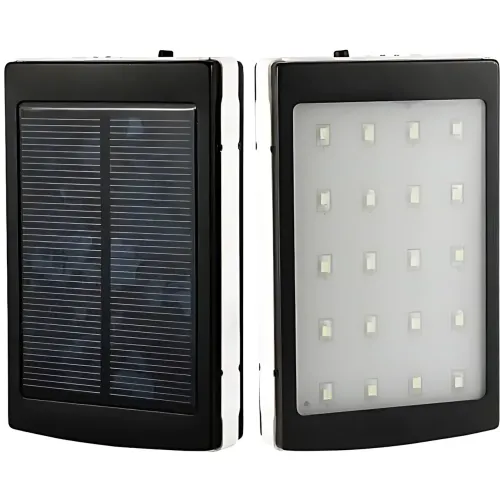 Solar Power Bank 9000 mAh, портативное зарядное устройство с фонариком, зарядка USB и от солнца - фото 3