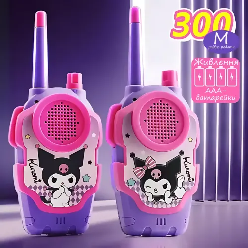 Комплект детских раций Kawaii Sanrio, игрушечный набор беспроводных раций для общения до 300 м, с фонариком - фото 6
