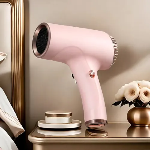 Беспроводной фен для волос Portable Hair Dryer, 2600 mAh, 500 Вт, с горячим и холодным обдувом и ионизацией - фото 9