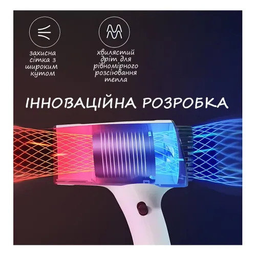 Беспроводной фен для волос Portable Hair Dryer, 2600 mAh, 500 Вт, с горячим и холодным обдувом и ионизацией Зеленый - фото 7