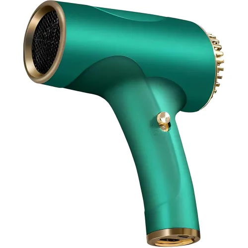 Беспроводной фен для волос Portable Hair Dryer, 2600 mAh, 500 Вт, с горячим и холодным обдувом и ионизацией Зеленый - фото 2