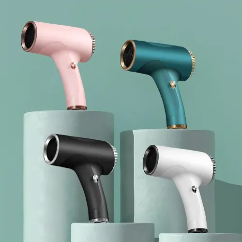 Беспроводной фен для волос Portable Hair Dryer, 2600 mAh, 500 Вт, с горячим и холодным обдувом и ионизацией Черный - фото 8
