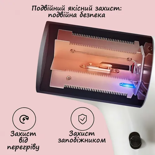 Беспроводной фен для волос Portable Hair Dryer, 2600 mAh, 500 Вт, с горячим и холодным обдувом и ионизацией Черный - фото 7