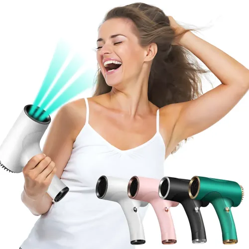 Беспроводной фен для волос Portable Hair Dryer, 2600 mAh, 500 Вт, с горячим и холодным обдувом и ионизацией Белый - фото 9