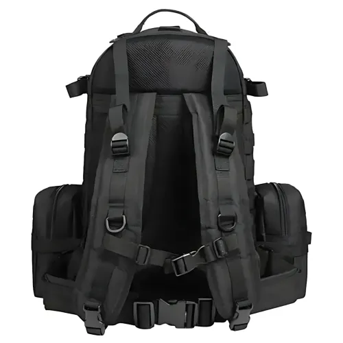 Тактический рюкзак с подсумками B08, туристический военный рюкзак molle 55 литров, 55х40х25 см, черный оксфорд - фото 3