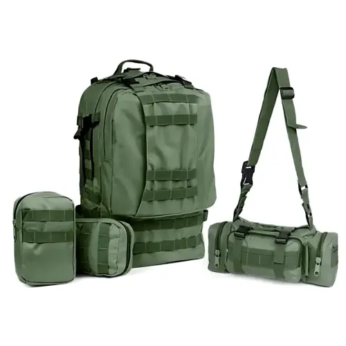 Тактический рюкзак с подсумками B08, туристический военный рюкзак molle 55 литров, 55х40х25 см, оливковый - фото 9