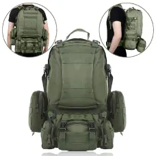Тактический рюкзак с подсумками B08, туристический военный рюкзак molle 55 литров, 55х40х25 см, оливковый