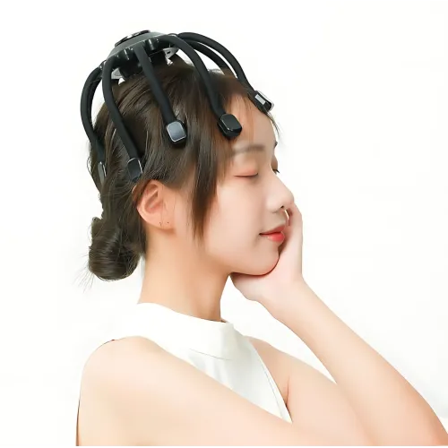 Вібро масажер для голови Head massger, Bluetooth, робота від акумулятора, 4 режими, 10 масажних точок - фото 8