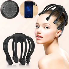 Вибро массажер для головы Head massger, Bluetooth, работа от аккумулятора, 4 режима, 10 массажных точек