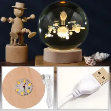 3D ночник Хрустальный шар с астронавтом – Солнечная система, USB, 8 см