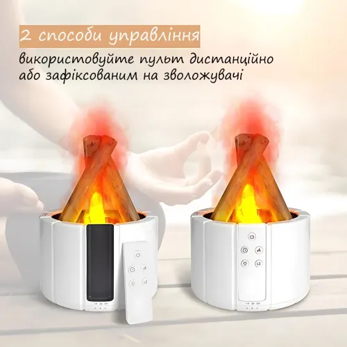 Ультразвуковой арома увлажнитель воздуха с LED-подсветкой и эффектом пламени Костер, c type-c, объем 250 мл - фото 4