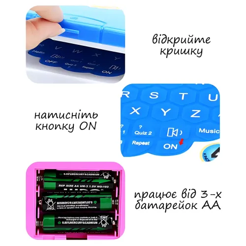 Дитячий навчальний ноутбук AH-802Y StudyGame для вивчення англійської мови, рожевий Блакитний - фото 8