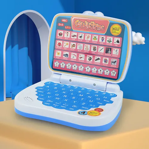 Дитячий навчальний ноутбук AH-802Y StudyGame для вивчення англійської мови, рожевий Блакитний - фото 2