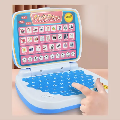 Дитячий навчальний ноутбук AH-802Y StudyGame для вивчення англійської мови, рожевий Блакитний - фото 3