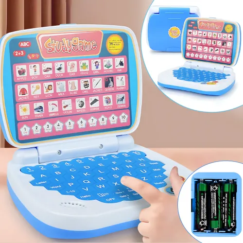 Дитячий навчальний ноутбук AH-802Y StudyGame для вивчення англійської мови, рожевий Блакитний