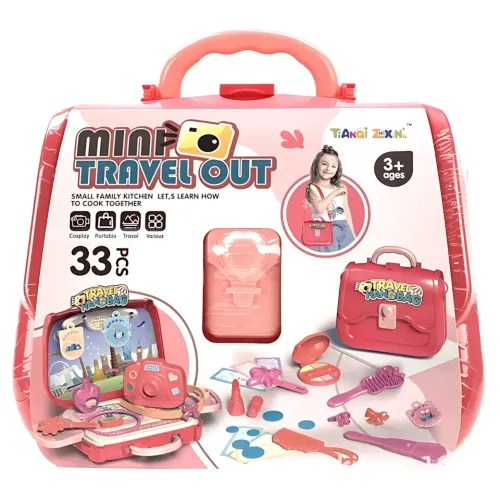 Детский косметический набор сумка Mini Travel Out с аксессуарами, 33 предмета, в розовом чемодане - фото 6