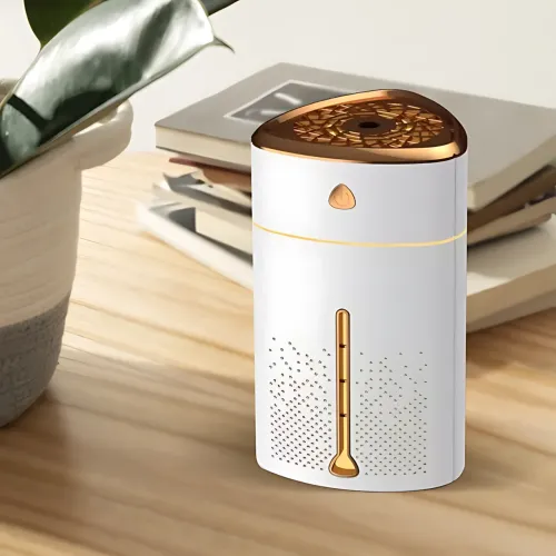 Ультразвуковой увлажнитель воздуха ночник Fog Humidifier с подсветкой, портативный, бак 1000 мл, Бело-золотой - фото 8