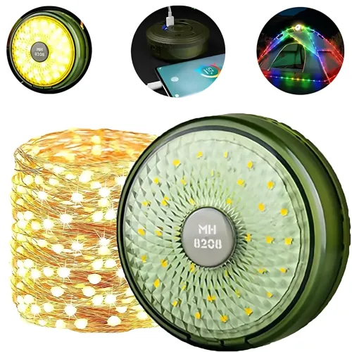 Перезаряжаемая кемпинговая LED лампа-фонарь, RGB, 8 режимов, 8 м, USB и Type-C, АКБ 18650 - фото 9