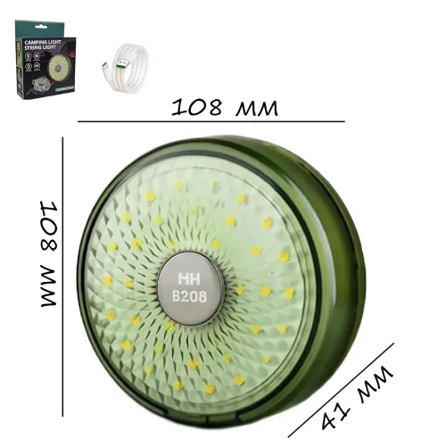 Перезаряжаемая кемпинговая LED лампа-фонарь, RGB, 8 режимов, 8 м, USB и Type-C, АКБ 18650 - фото 10