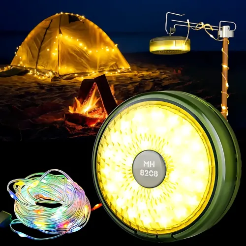 Перезаряжаемая кемпинговая LED лампа-фонарь, RGB, 8 режимов, 8 м, USB и Type-C, АКБ 18650 - фото 8