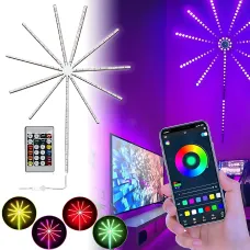 Светодиодный Led фейерверк SFK-18, программируемая USB лента на стену с APP Bluetooth, 1 м + 10 лент по 0.5 м