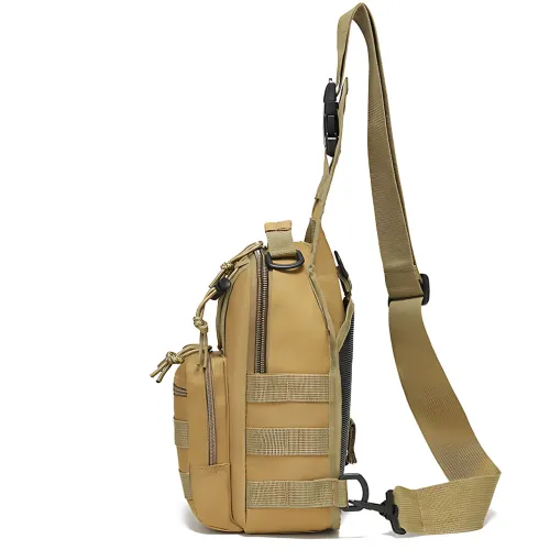 Мужская тактическая сумка через плечо, водонепроницаемая барсетка из оксфорда, 6 л, 18х12х26 см, светлый - фото 5