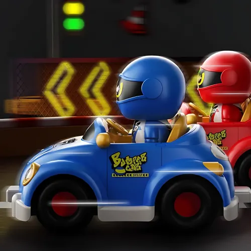 Набор радиоуправляемых картинг-машинок dodgem YJ-143-1 для 2 игроков с фигурками, катапультой, светом и звуком - фото 7