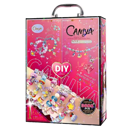 Подарочный набор CANIYA 6 в 1 для девочки, создание бижутерии своими руками, 3688 деталей в кейсе для хранения - фото 10