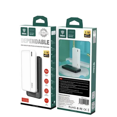Повербанк РВ-01А, портативное зарядное, внешний аккумулятор Power Bank 10000mAh, 2 usb + type-c, 2.1 A, черный Белый - фото 8