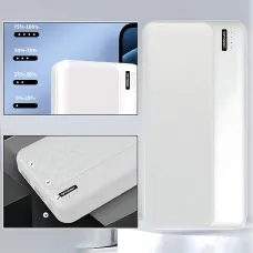 Повербанк РВ-01А, портативное зарядное, внешний аккумулятор Power Bank 10000mAh, 2 usb + type-c, 2.1 A, черный Белый