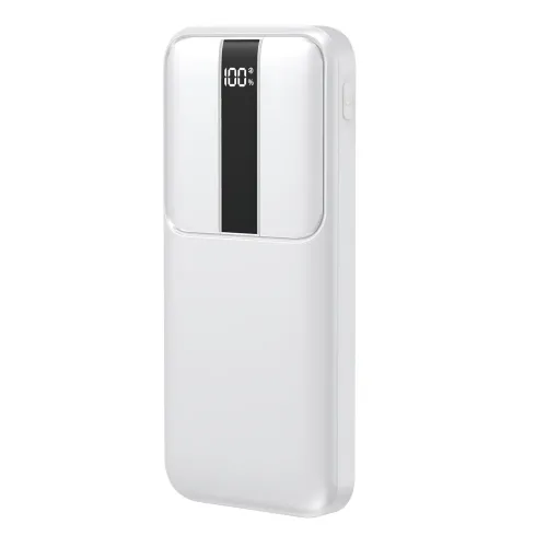Портативный PowerBank RB-04 10000 мАч с быстрой зарядкой и цифровым дисплеем, черный Белый - фото 3