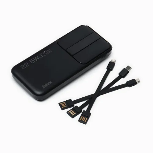 Портативный PowerBank RB-04 10000 мАч с быстрой зарядкой и цифровым дисплеем, черный Белый - фото 8