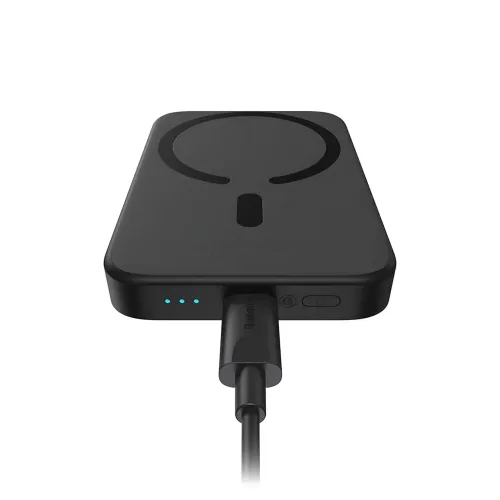 Портативный аккумулятор с беспроводной зарядкой PPCX 020001, power bank с индикацией заряда, черный - фото 2