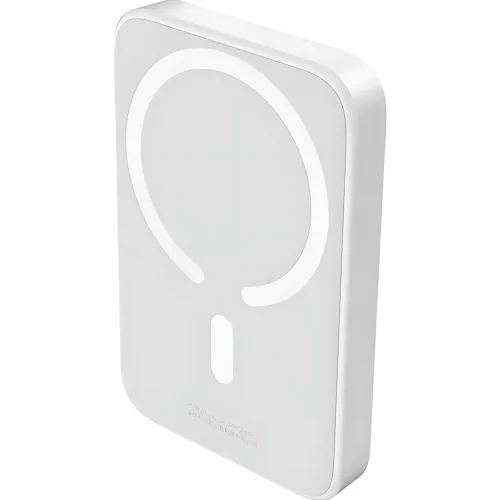 Портативный аккумулятор с беспроводной зарядкой PPCX 020002, power bank с индикацией заряда, белый - фото 3