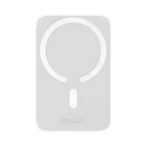 Портативный аккумулятор с беспроводной зарядкой PPCX 020002, power bank с индикацией заряда, белый - фото 2