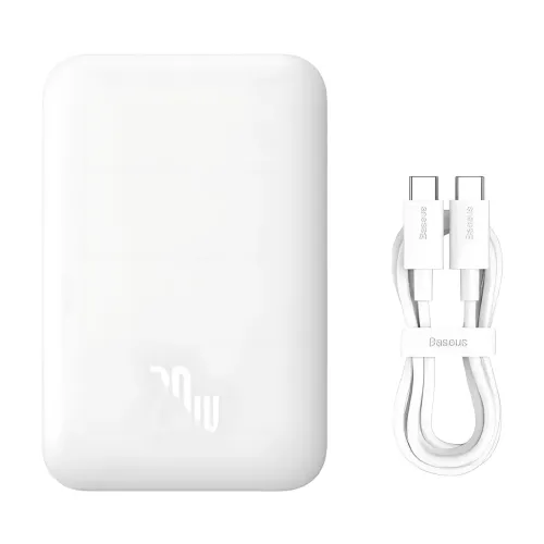Портативный аккумулятор с беспроводной зарядкой PPCX 020002, power bank с индикацией заряда, белый - фото 9