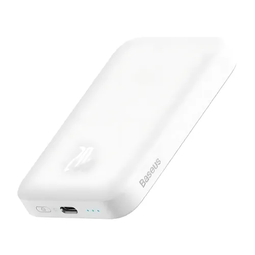 Портативный аккумулятор с беспроводной зарядкой PPCX 020002, power bank с индикацией заряда, белый - фото 6