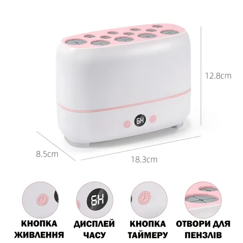 Сушилка для кистей для макияжа RD-1809 на 12 кистей, электрическая, с таймером - фото 7