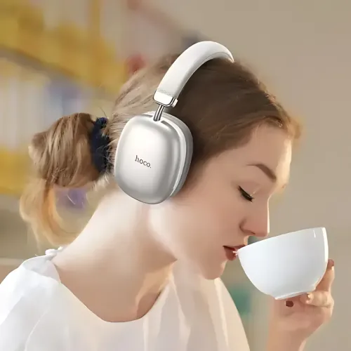 Bluetooth наушники HOCO W35 wireless headphones, беспроводная гарнитура с микрофоном, до 40 часов работы Серебристый - фото 10