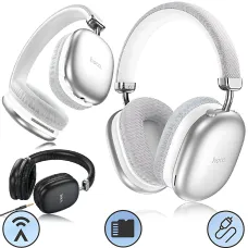 Bluetooth наушники HOCO W35 wireless headphones, беспроводная гарнитура с микрофоном, до 40 часов работы Серебристый