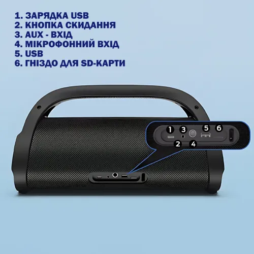 Портативная колонка Bluetooth MONSTER ADVENTURER MAX MS22101, стерео динамик 2x30W, черный - фото 8