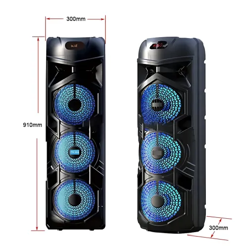Беспроводная портативная колонка Bluetooth TTD-2810 с проводным микрофоном, 8,5'', 2х20 Вт, RGB - фото 7