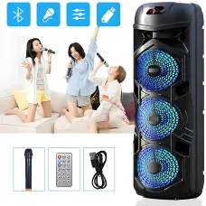 Беспроводная портативная колонка Bluetooth TTD-2810 с проводным микрофоном, 8,5'', 2х20 Вт, RGB