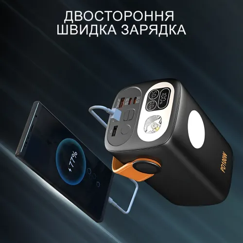 Power Bank REMAX Gutitan Series, 60000mAh, 22.5W PD+QC с двумя Type-C и фонариком - фото 4