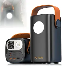 Power Bank REMAX Gutitan Series, 60000mAh, 22.5W PD+QC с двумя Type-C и фонариком