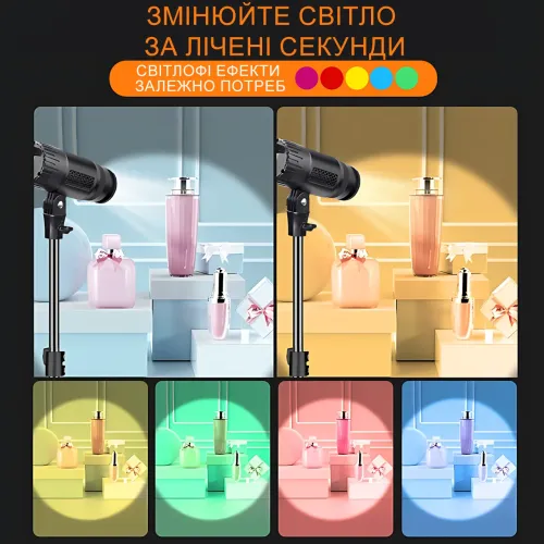 Студійне світло YM-80 — 50 W COB LED, 3200K-6500 K, з пультом і кольоровими фільтрами - фото 4