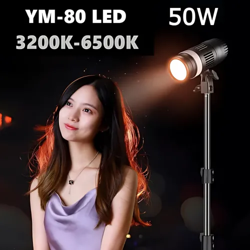 Студійне світло YM-80 — 50 W COB LED, 3200K-6500 K, з пультом і кольоровими фільтрами - фото 8