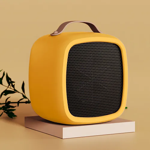 Портативный настольный мини нагреватель, тепловентилятор Wenguo 500W, 3 скорости, защита от перегрузки, желтый - фото 9