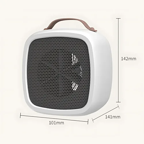 Портативный настольный мини нагреватель, тепловентилятор Wenguo 500W, 3 скорости, защита от перегрузки, желтый - фото 8